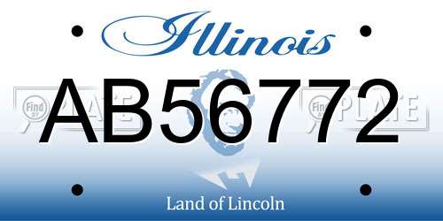 AB56772 Illinois License Plate