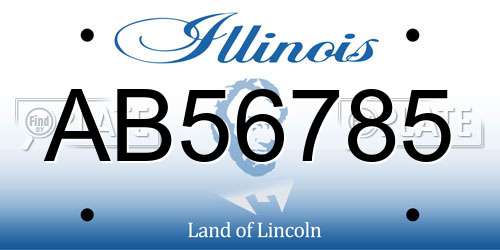 AB56785 Illinois License Plate