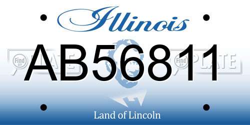 AB56811 Illinois License Plate