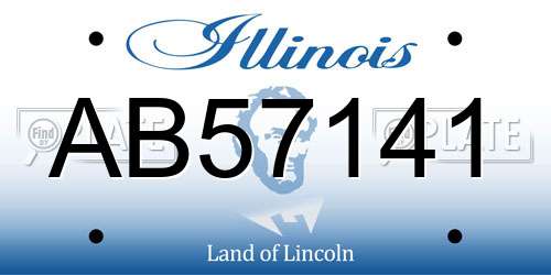 AB57141 Illinois License Plate
