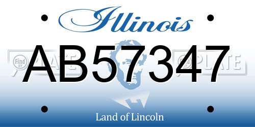 AB57347 Illinois License Plate