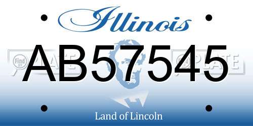 AB57545 Illinois License Plate