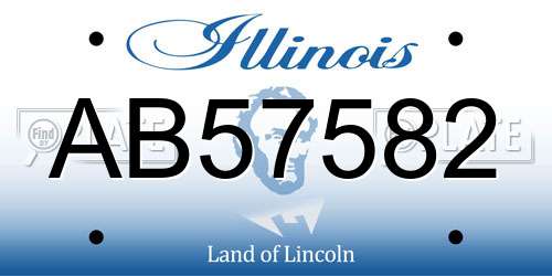 AB57582 Illinois License Plate