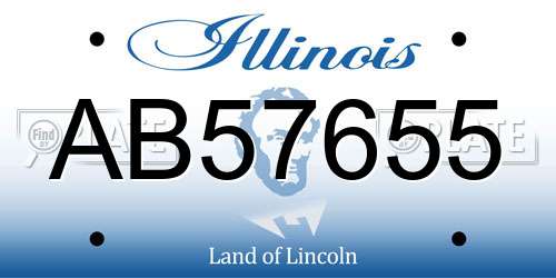 AB57655 Illinois License Plate