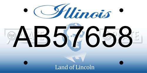 AB57658 Illinois License Plate