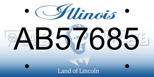 AB57685 Illinois License Plate