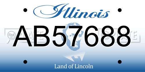 AB57688 Illinois License Plate