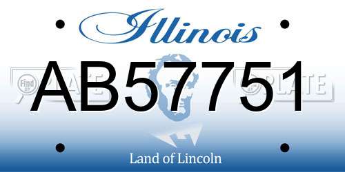 AB57751 Illinois License Plate