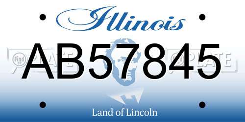 AB57845 Illinois License Plate