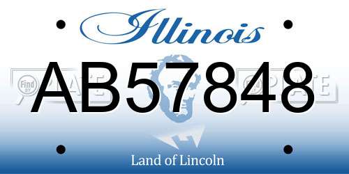 AB57848 Illinois License Plate