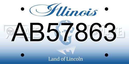 AB57863 Illinois License Plate