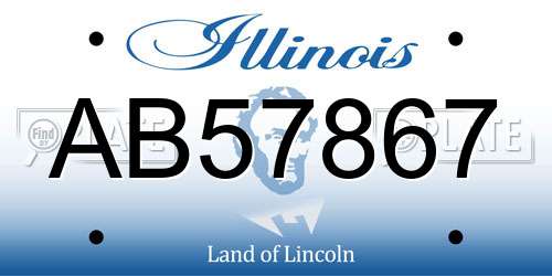 AB57867 Illinois License Plate