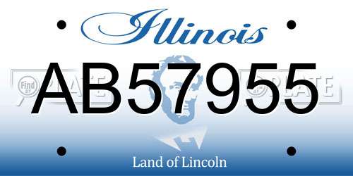 AB57955 Illinois License Plate