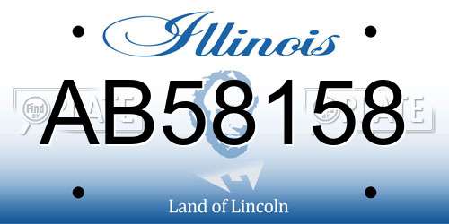 AB58158 Illinois License Plate