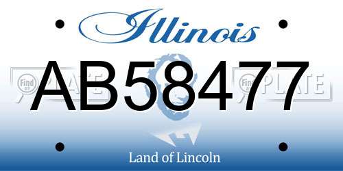AB58477 Illinois License Plate