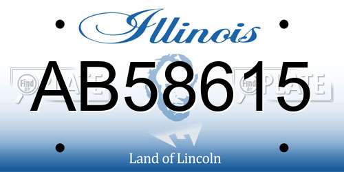 AB58615 Illinois License Plate