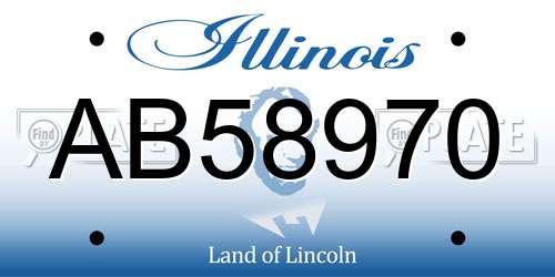 AB58970 Illinois License Plate