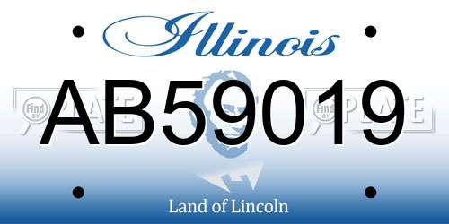 AB59019 Illinois License Plate