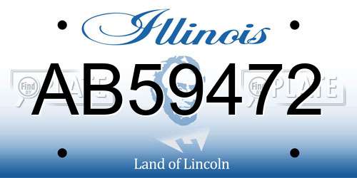AB59472 Illinois License Plate