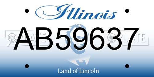 AB59637 Illinois License Plate