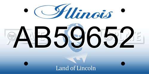 AB59652 Illinois License Plate