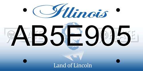 AB5E905 Illinois License Plate
