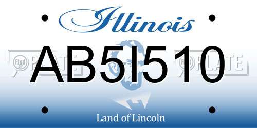 AB5I510 Illinois License Plate