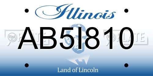 AB5I810 Illinois License Plate