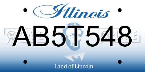 AB5T548 Illinois License Plate