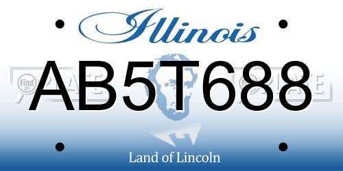 AB5T688 Illinois License Plate