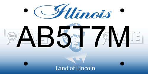 AB5T7M Illinois License Plate