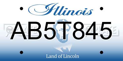 AB5T845 Illinois License Plate
