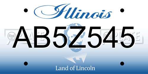 AB5Z545 Illinois License Plate