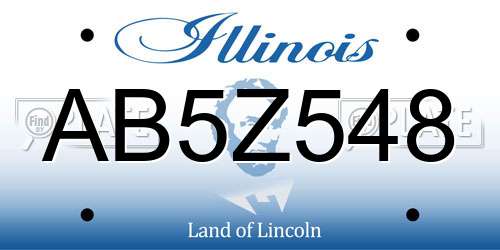 AB5Z548 Illinois License Plate
