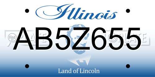 AB5Z655 Illinois License Plate
