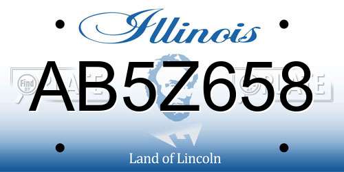 AB5Z658 Illinois License Plate