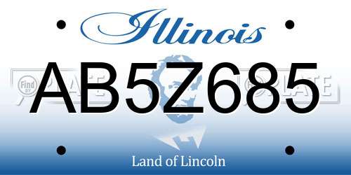 AB5Z685 Illinois License Plate