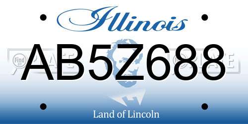 AB5Z688 Illinois License Plate