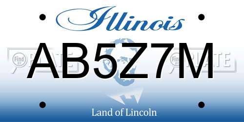 AB5Z7M Illinois License Plate