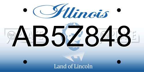 AB5Z848 Illinois License Plate