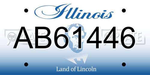 AB61446 Illinois License Plate