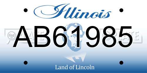 AB61985 Illinois License Plate