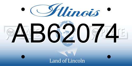 AB62074 Illinois License Plate