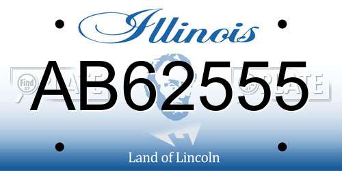 AB62555 Illinois License Plate