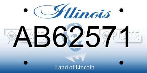 AB62571 Illinois License Plate