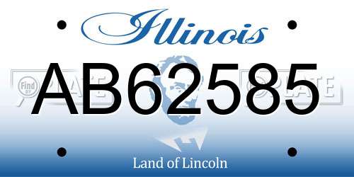 AB62585 Illinois License Plate