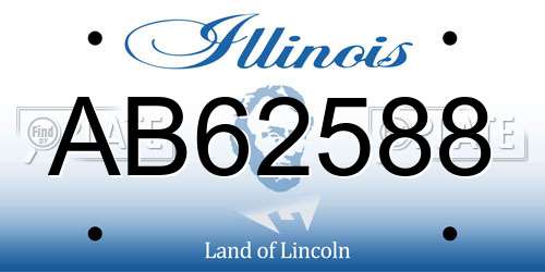 AB62588 Illinois License Plate
