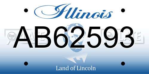 AB62593 Illinois License Plate