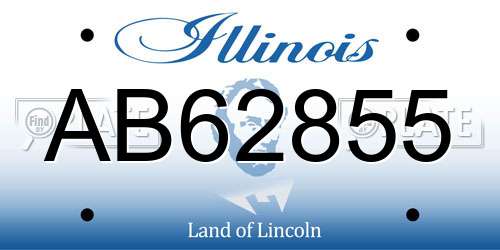 AB62855 Illinois License Plate