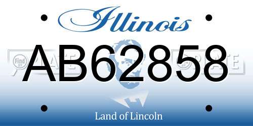 AB62858 Illinois License Plate